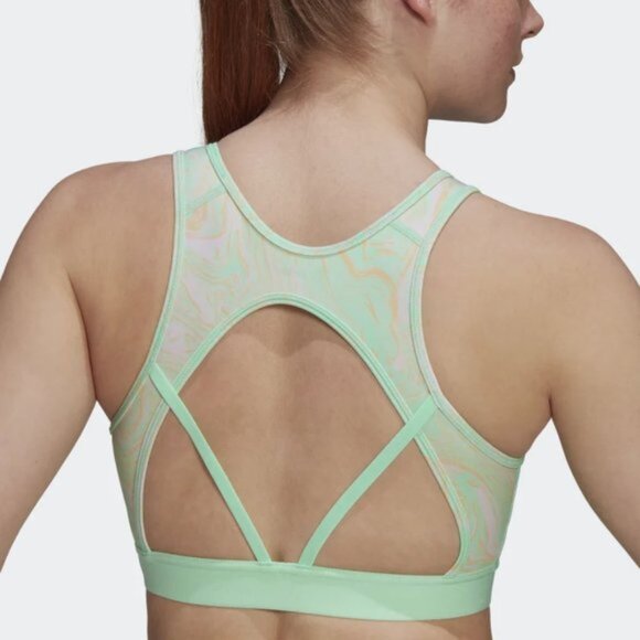 New Hyperglam AEROREADY Training Light Support Marble Print Workout Bra Size 2XL - Picture 6 of 15